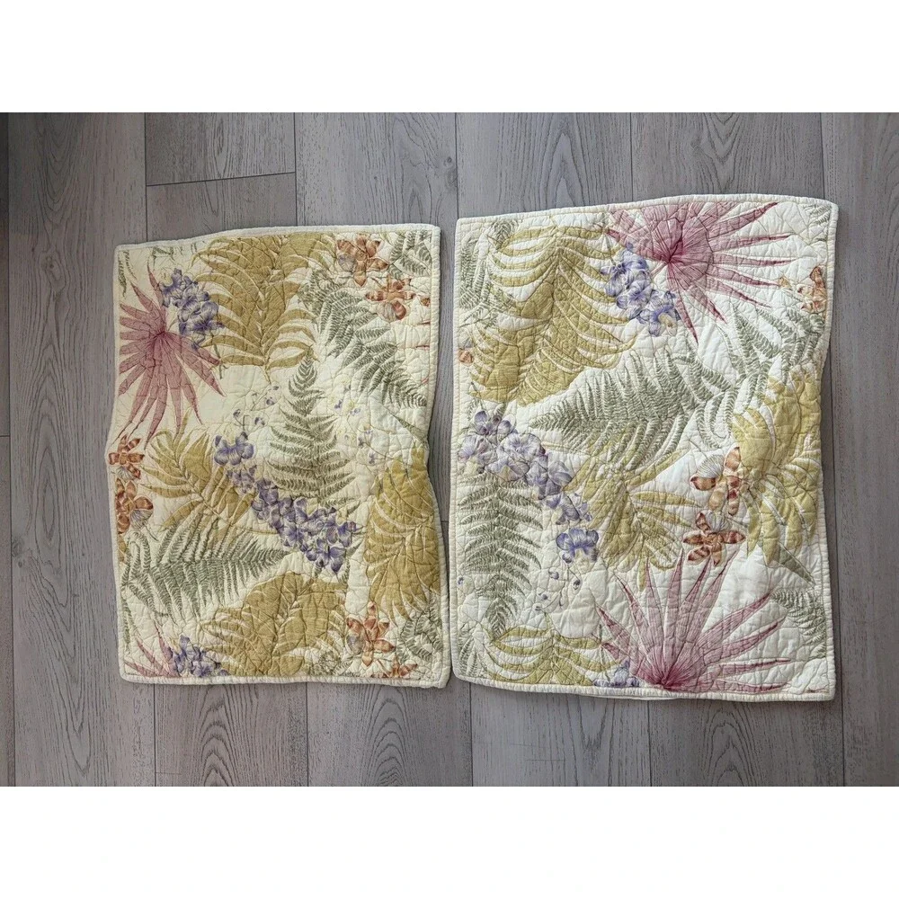 Set Of 2 Liz Claiborne Bon Aire Standard Pillow Sham Floral 26.5